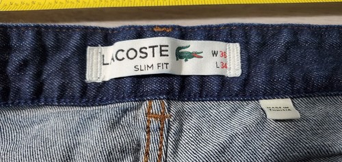 Men's Lacoste Slim Fit Denim Blue Jeans 36 34 - Picture 14 of 15