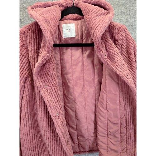 Elodie Girl Soft Faux Fur Coat Pink with Hood Size Large - Picture 7 of 14