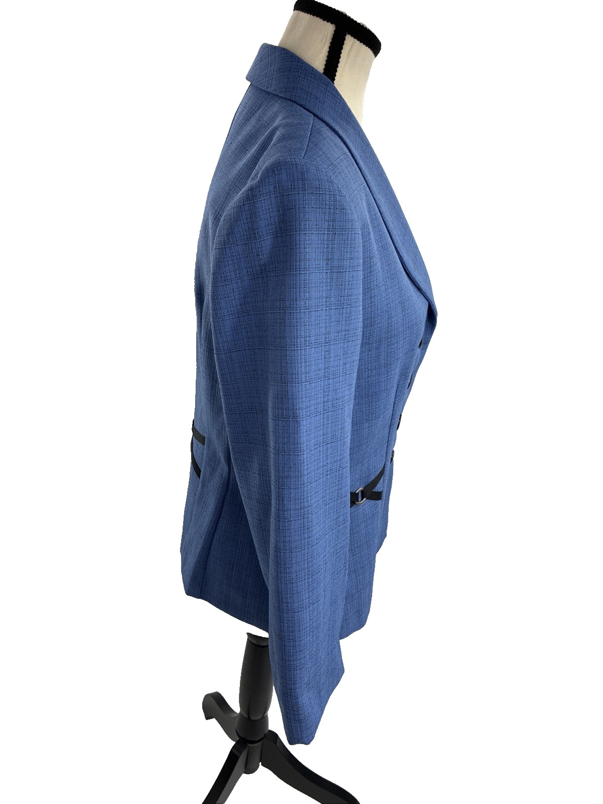 Perceptions Womens 10 Blue Button Front Blazer Sh… - image 3