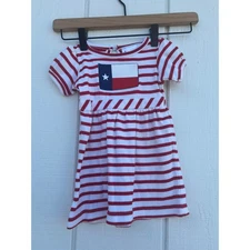 Two Feet Ahead Texas Flag Dress, Red Stripe, 12 Months