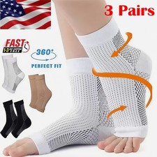 3Pairs Sooth Compression Socks for Neuropathy Pain Ankle Brace Plantar Fasciitis
