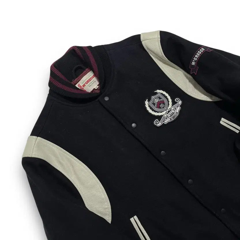 McGregor Patchwork Wool Leather Bomber Jacket Men… - image 2