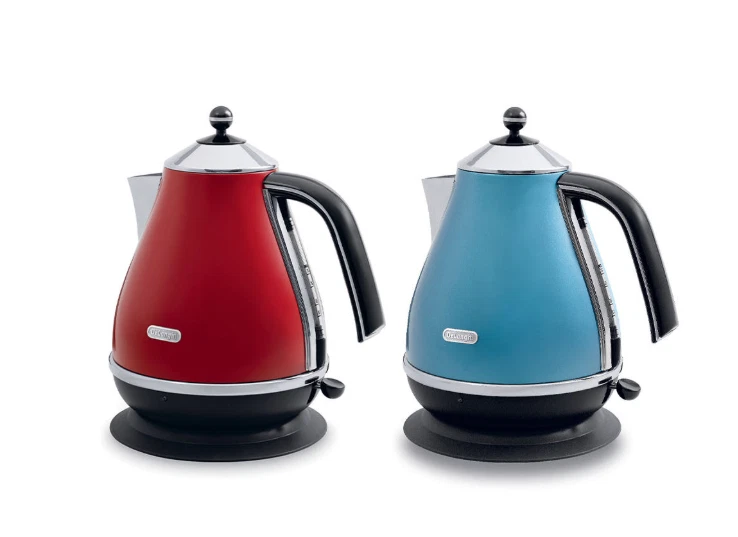 DeLonghi Icona Classic Cordless Electric Kettle KBO2001 Blue Red