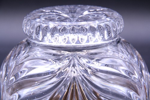 Lead Crystal Gold Ribbon Candy Dish Vintage Anna Hutte Bleikristall - Picture 10 of 10