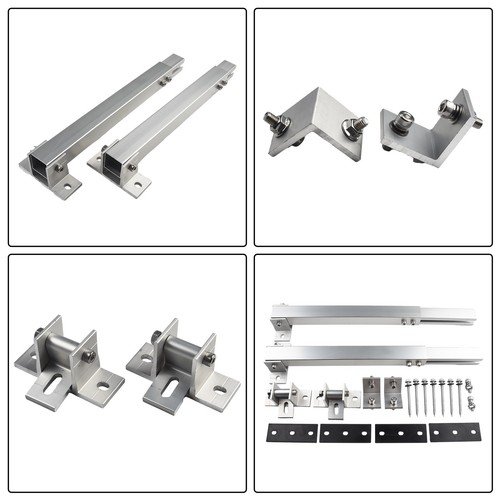 Short Brackets Adjustable Aluminum Alloy End Clamp Kit Flat Roof Mounting Silver - Bild 9 von 12
