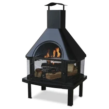 Endless Summer Wood Burning Fireplace Outdoor Chimney Fire Bowl, Black