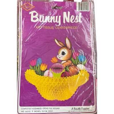Vintage Beistle Bunny Nest Easter Honeycomb Centerpiece Tissue Decor NEW