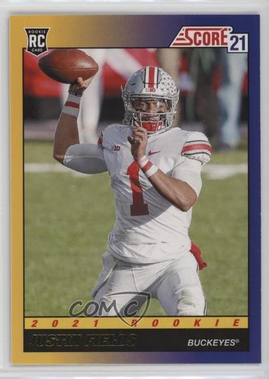 2021 Score 1991 Throwback Rookies Gold Justin Fields #TB2 RC 19zq