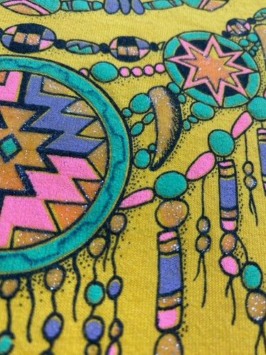 Vtg Southwest Necklace Aztec Native Tourist T Shirt Large Single Stitch USA Made - Picture 3 of 10