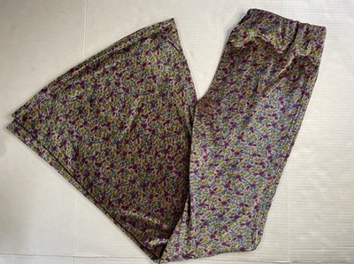 Mimosa By Lala Flare Floral Pants Sz L Bohemian Fairy Gypsy Excellent Condition