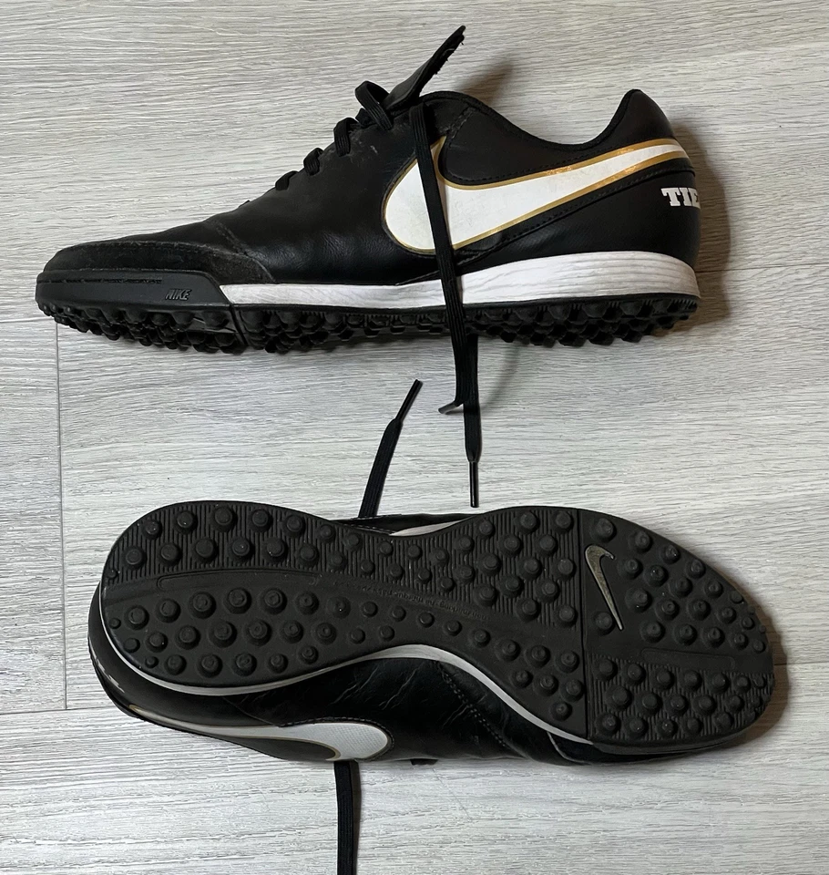 NIKE TIEMPO GENIO II TF SCHWARZ/WEISS/GOLD / EUR 44,5 / US 10,5 /UK 9,5 - Bild 3 von 4