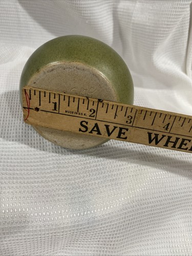 Vintage signierte Taubenschmiede Tennessee grüne Vase ca. 5 cm keine Chips - Bild 4 von 7