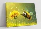 CUTE BEE REACHING FOR FLOWER BEDROOM DECOR DEEP FRAMED CANVAS WALL ART PRINT