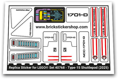 Replacement Sticker for Set 40768 - Type-15 Shuttlepod (Feynman)