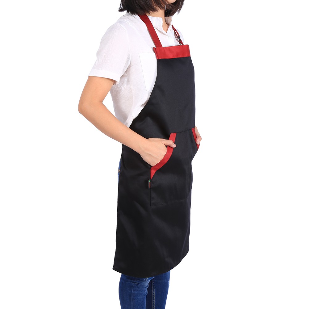 .Useful Unisex Cafe Chefs Apron Restaurant Home Kitchen Cooking Dress Black