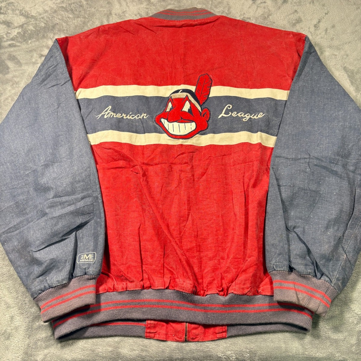 Vintage 90s Mirage Cleveland Indians MLB Baseball Bomber Jacket