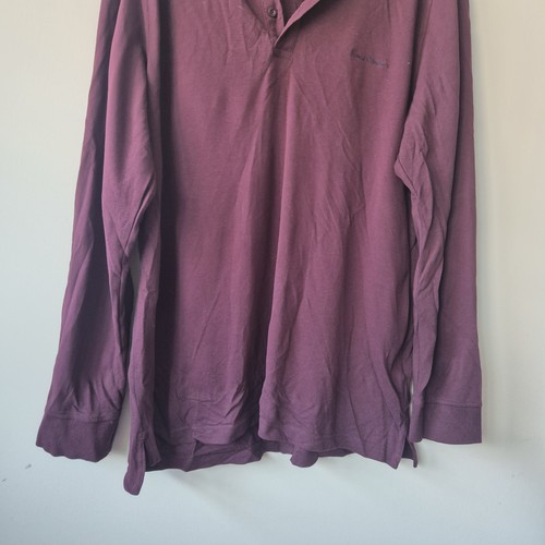 Mens Pierre Cardin Long Sleeve Jeraey T Shirt Size XXL 2XL Dark Red - Picture 5 of 10
