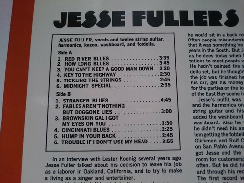 JESSE FULLERS Favorites *1965 GERMAN SABA PRESTIGE VINYL LP*NM* - Foto 3 di 5