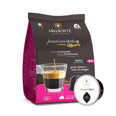 128 Capsule Compatibili Nescafè Dolce Gusto Lollo Caffè Miscela Nera