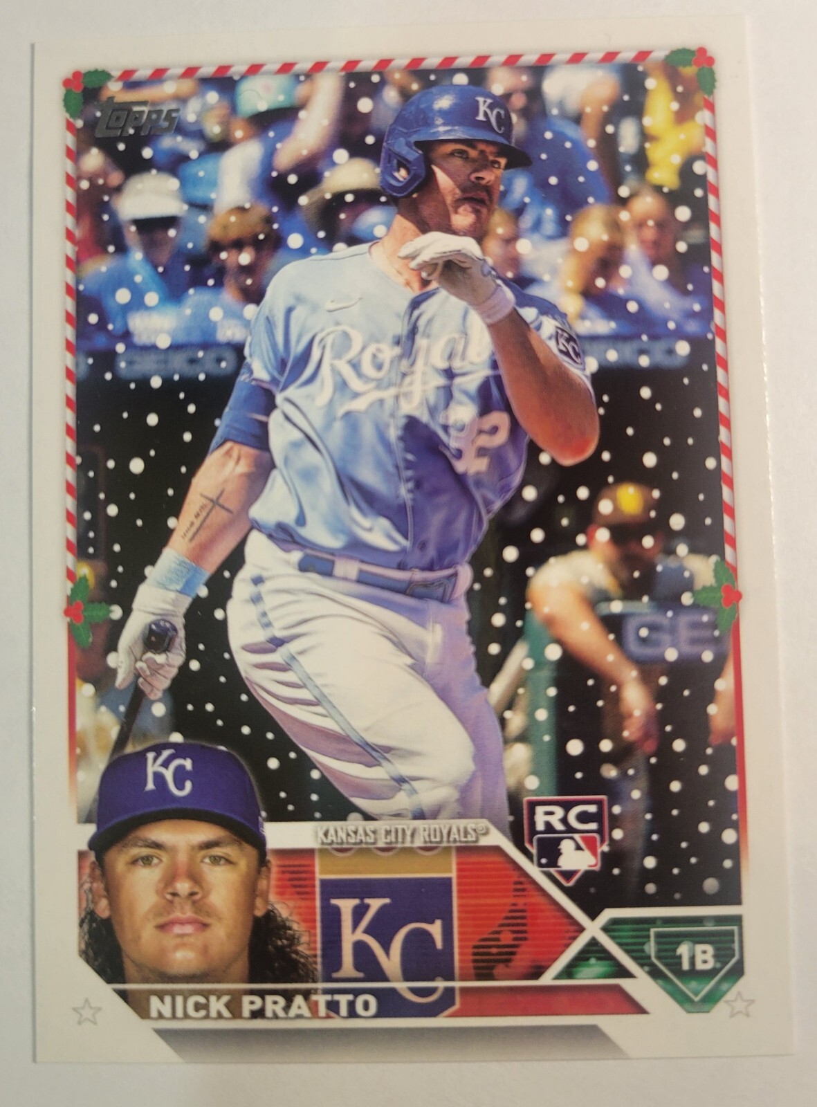 2023 Topps Holiday Edition Nick Pratto #H6 Kansas City Royals Baseball Card