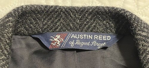 42R (44R) Austin Reed Gray Tweed Pure Wool Men's 2 Btn Jacket Sport Coat Blazer - Picture 3 of 9