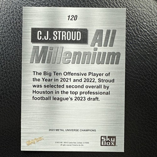 C.J. Stroud 2023 Skybox Metal Universe Champions All Millennium SP #120 Rookie - Picture 2 of 2