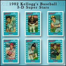 1982 Kellogg's 3-D Super Stars (1-64) / U Pick Cards - Build Set / Buy4+ Save30%