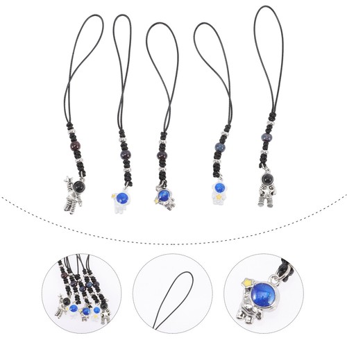 5 Pcs Astronaut Keychain Mobile Phone Space Series Pendant Hanging Rope - 第 9/11 張圖片