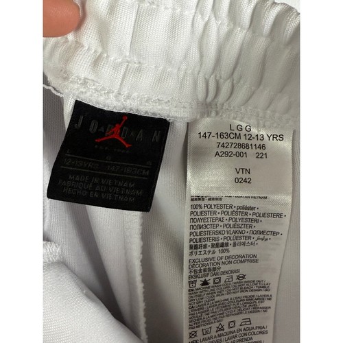 Nike Air Jordan Jumpman Jogger Pants White Black Kids Youth 12-13 Yrs Large GUC - Picture 9 of 9