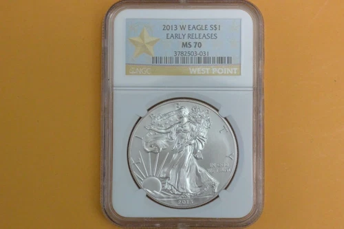 2013-W (Burnished) American Silver Eagle NGC - MS70 EARLY RELEASES - SPOTTED