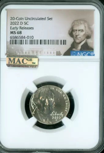 2022 D JEFFERSON NICKEL NGC MS68 PQ MAC SPOTLESS *