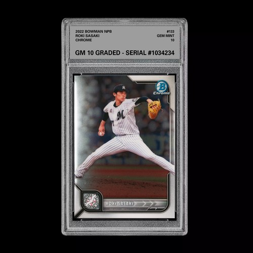 2022 Bowman Chrome NPB ROKI SASAKI Dodgers Rookie 1st Bowman GM 10 GRADED QTY - Imagen 1 de 2