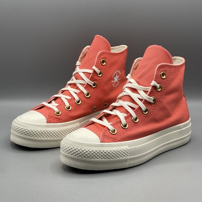 Converse Women's 6.5 Sneakers Pink Platform Hi Top Watermelon Lift A09914F