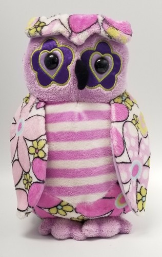 Douglas Purple pink Owl Floral Stripes Cuddle Toy Plush Stuffed Animal 9" soft - Picture 6 of 12