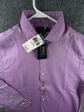 NWT Polo Ralph Lauren Mens Easy Care Slim Fit Button Up Shirt PURPLE 16 32/33