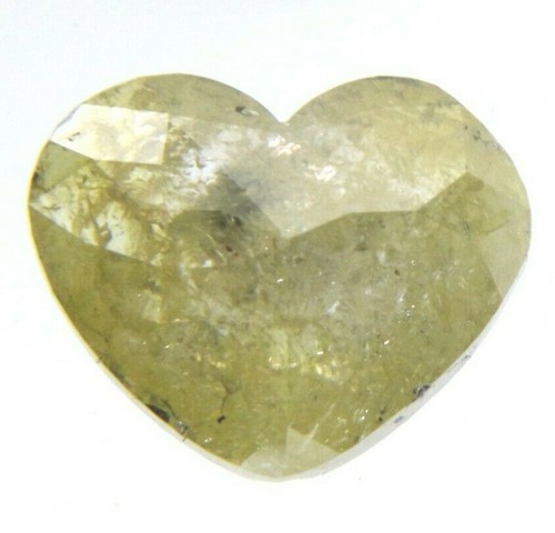 1.47Cts Natural Real Heart Shape Light Yellow Rose Cut Diamond 6.98x8.65x3.40 MM - Picture 9 of 24
