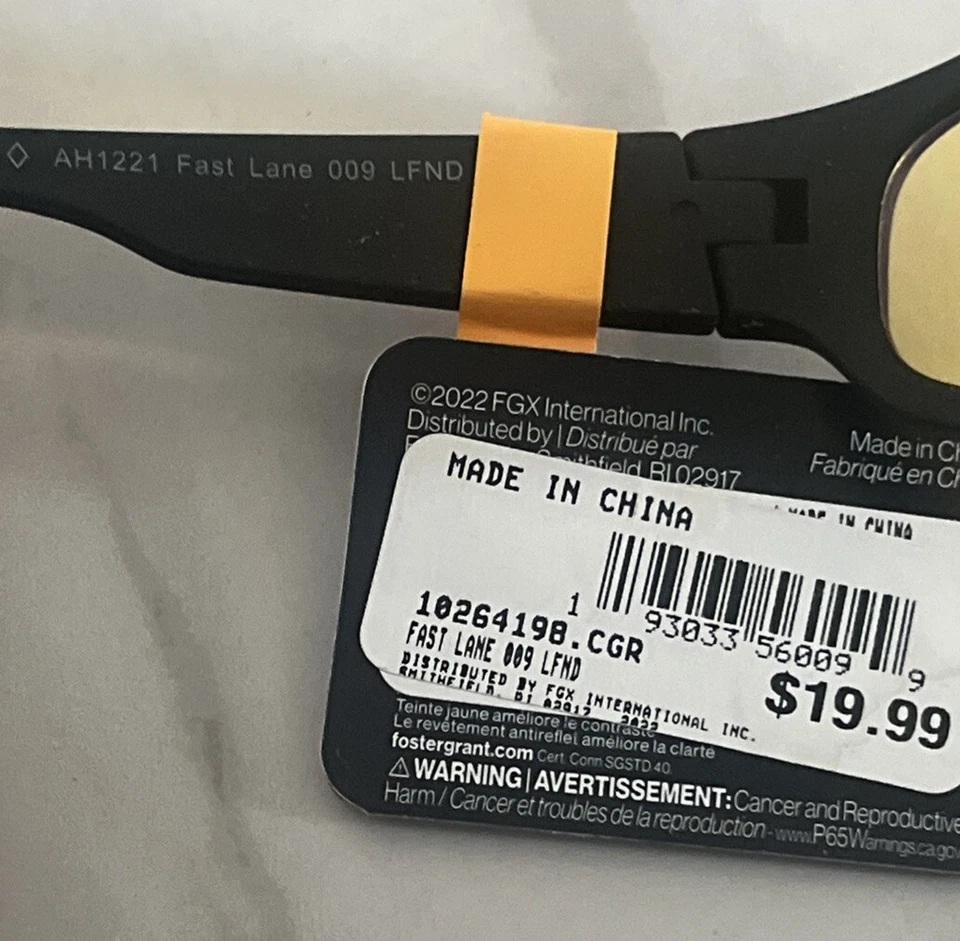 NEW Foster Grant NIGHT DRIVERS Fast Lane Full Wrap MSRP $33.00 - Image 4 of 4