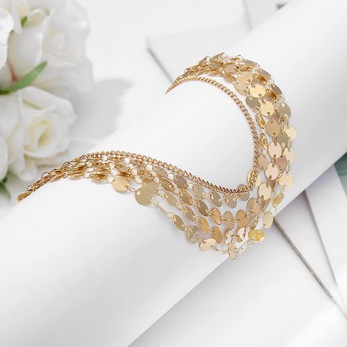 Yean Gold Head Chain Bohemian Hair Jewelry Headpiece Forehead Band - Picture 6 of 8