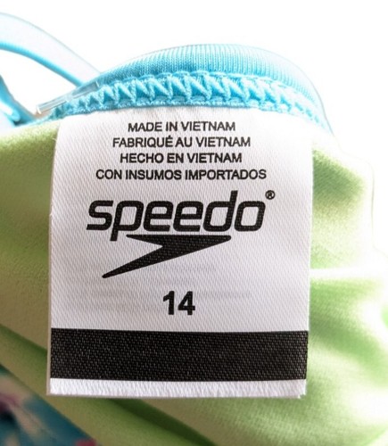 Girls Speedos Swimsuit One Piece Criss Cross Back Multi Strap Sz 14 Tie Dye NWT - Picture 5 of 6