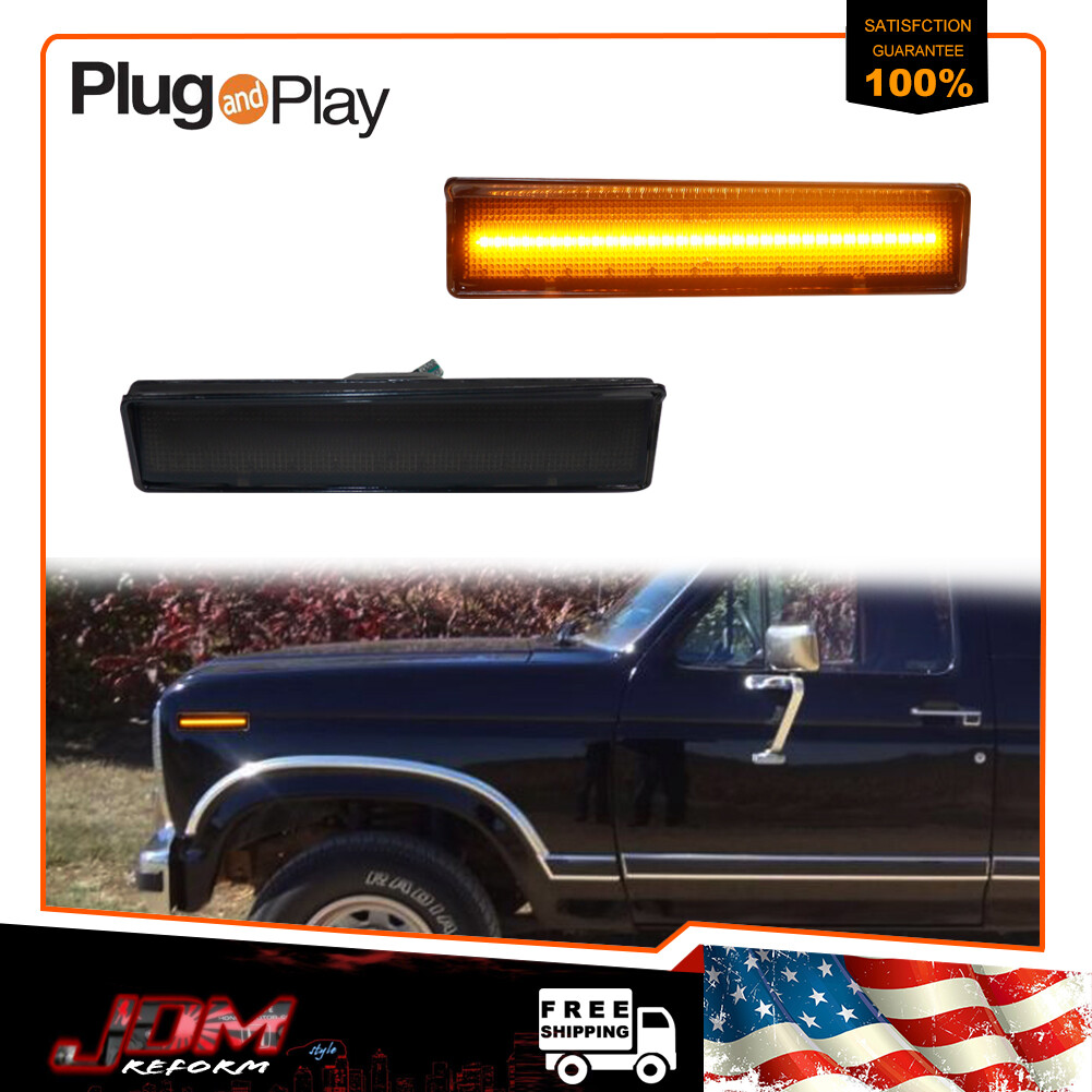 Side Markers Corner LED Amber Parking Light For 80-86 Ford BRONCO F150 F250 F350-image