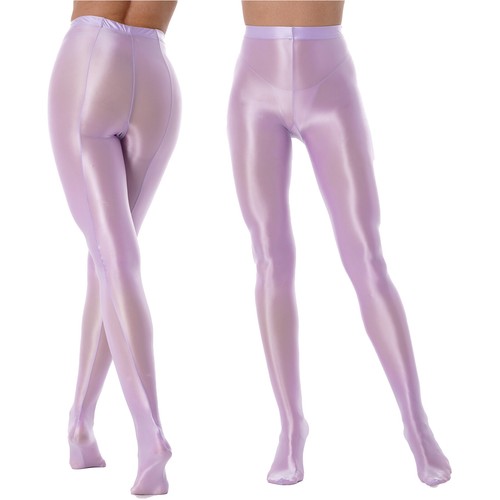 Women's Shimmer Tights Stockings Pure Pants Shiny Oil Glossy Footed Pantyhose - Picture 26 of 144