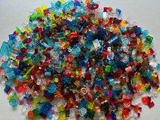 LEGO 300 + PIECE LOT TRANSPARENT TRANSLUCENT TRANS CLEAR  BUILDING PIECES PARTS