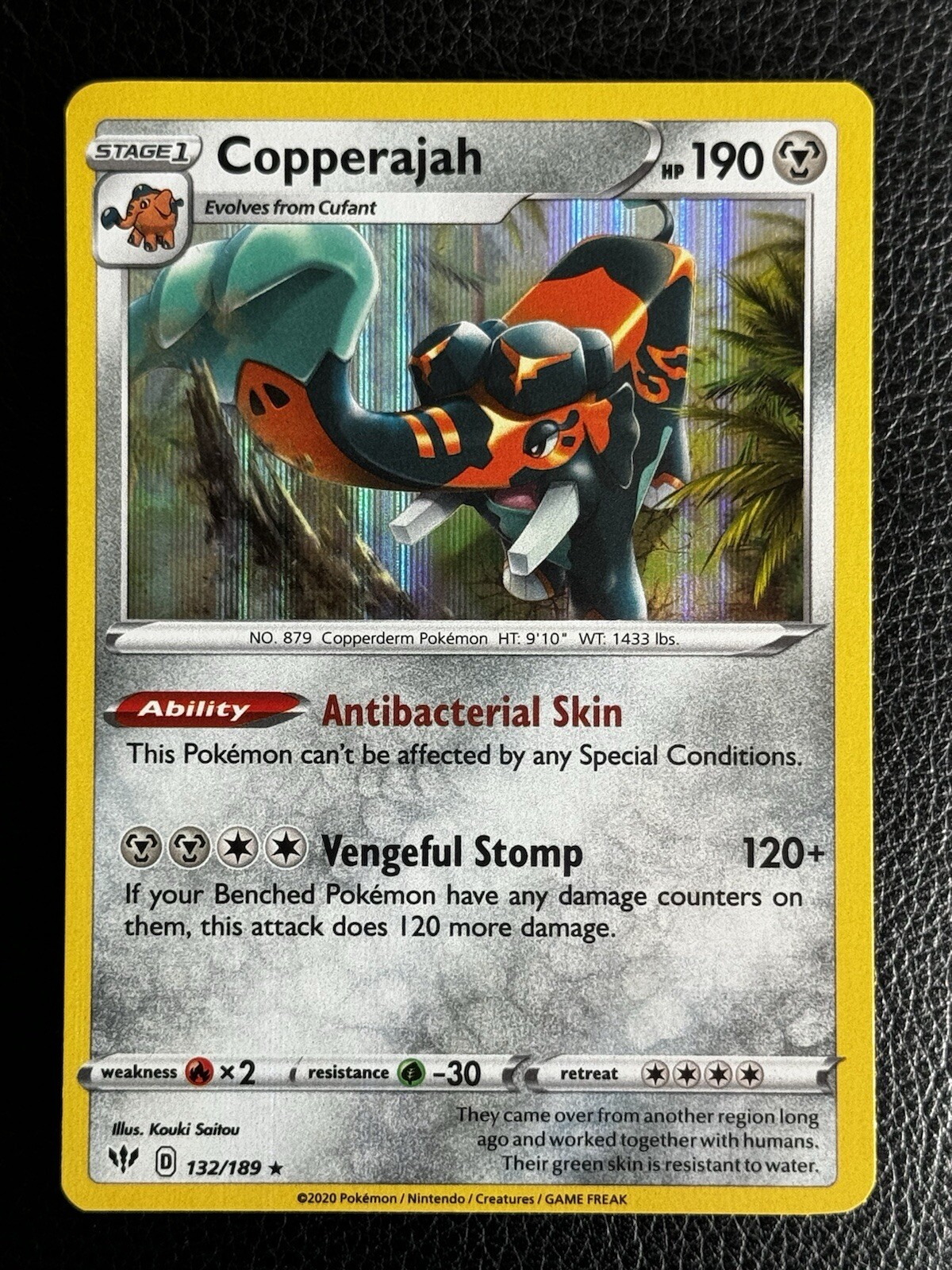 Copperajah - 132/189 - Darkness Ablaze Sword & Shield Holo Rare Pokemon