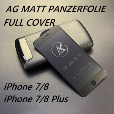 2x 3D Matt Schutzglas für iphone 7 / 8 Plus Panzerfolie 9H Display Weiß Schwarz