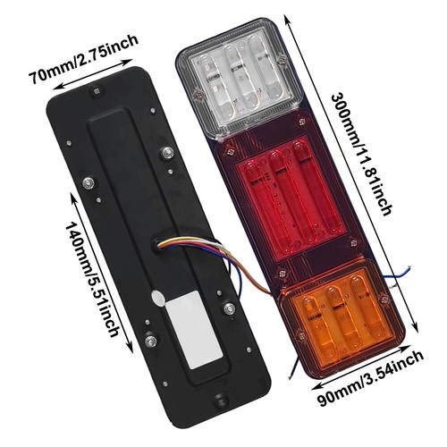 2X 24V LED Truck Tail Light Rear Brake Lights Reverse Signal Lamp Trailer Lorry - Picture 6 of 10