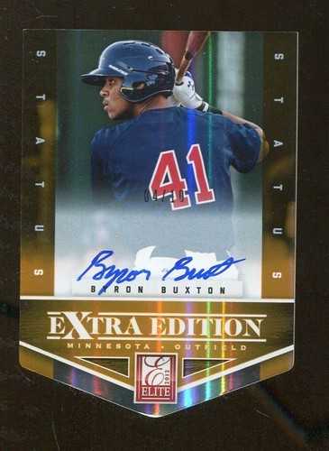 Byron Buxton 2012 Panini Elite Extra Edition #102 RC Rookie Gold Auto 4/10 80240 - 第 1/2 張圖片