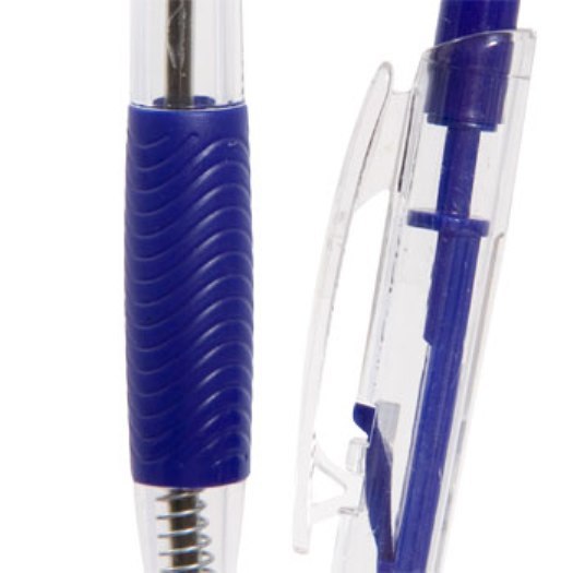 UNIVERSAL Retractable Kugelschreiber Medium Blau - Mit Gummi-Griff Und Clip