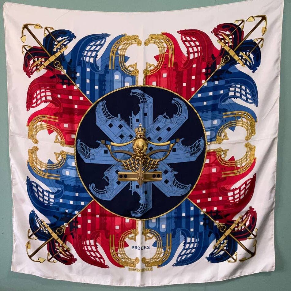 vintage HERMES PROUES scarf　プロテウス　カレ90 vintage HERMES PROUES scarf プロテウス カレ90 Vintage Hermès