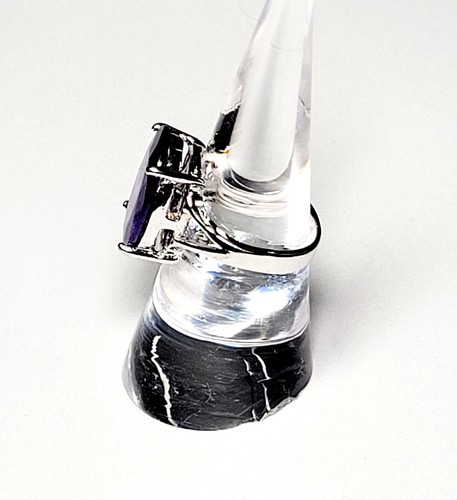 925K Sterling Silver Amethyst Prong Set Dome Ring Womens Sz 6.75 Stunner NWOT! - Picture 16 of 17