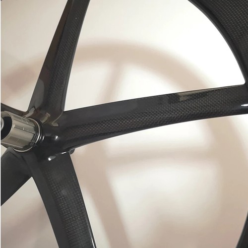 700C Full Carbon Racing Track Road Bicycle Wheelset Clincher/Tubular Five Spoke - Picture 4 of 23